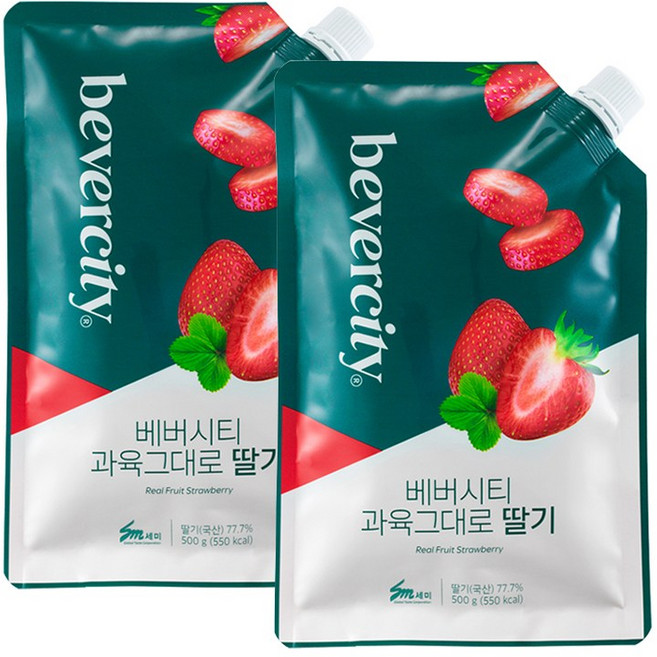세미 베버시티 과육그대로 딸기 500g, 2개
