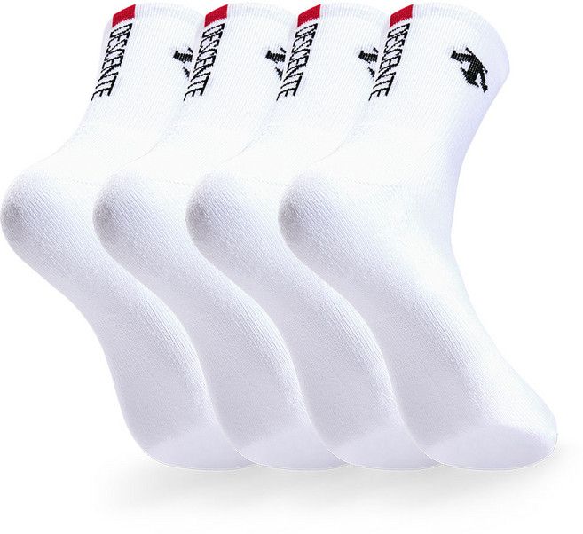 데상트 남성 스포츠 파일 빽선 중목양말 4P_WHRD, 4족세트_WH/RD, FREE