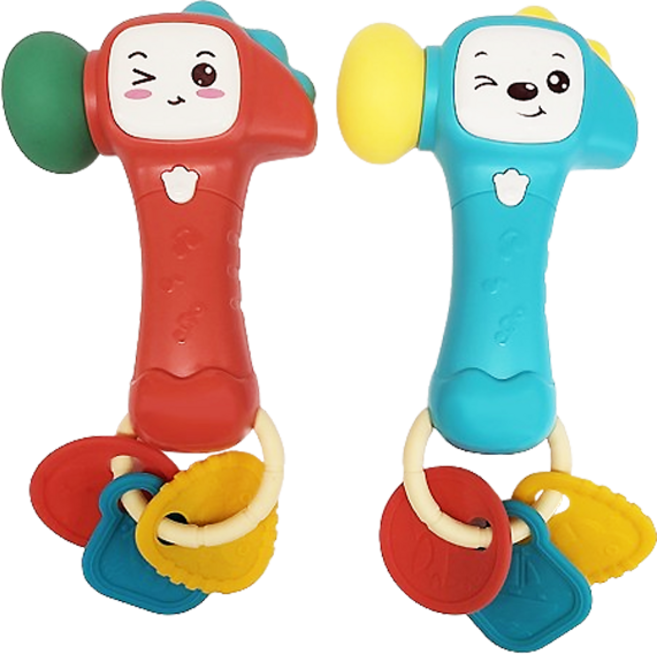 MDC 즐거운 망치놀이 장난감 / 뮤지컬 망치 / 불빛과 멜로디가 나오는 망치장난감, 1개, 레드