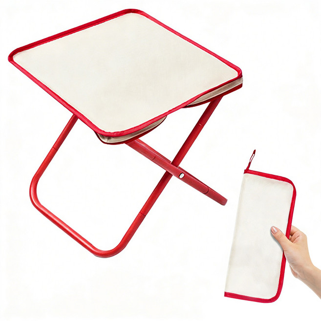 초소형 초경량 휴대용 접이식 캠핑 의자 미니 마자 낚시 등산 놀이공원 웨이팅 간이 의자, 1개, 흰색