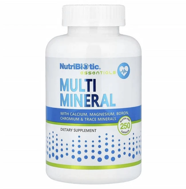 NutriBiotic 에센셜 멀티 미네랄 글루텐 무함유 캡슐 250정 NBC-00641, 1개 - 쿠팡