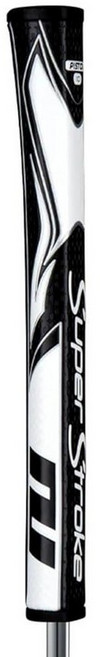 SuperStroke Zenergy 피스톨 2.0 골프 퍼터 그립 테이퍼 없는 향상된 SPYNE 기술 새로운 멀티 존 텍스처링 및 테크 포트 그레이/화이트 169623, Black/White