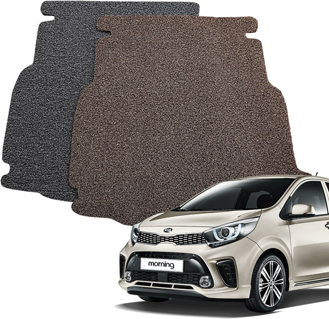 카마루 기아 올뉴 모닝 모닝벤 전차종 코일&가죽 트렁크매트 개선형 신제품, 코일트렁크매트(그레이), 스마트컴팩 올뉴모닝 럭셔리/프레스티지 (17~현재)