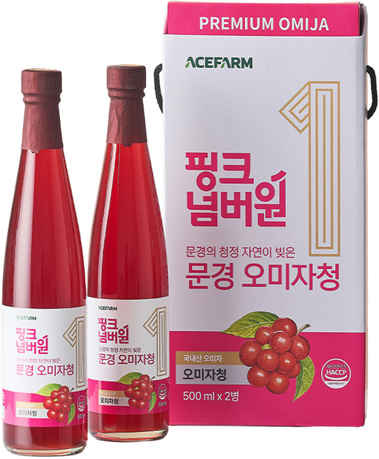 문경 오미자청 500mlX2병 선물세트 무첨가물 저온숙성, 2개, 1세트, 2개입, 500ml