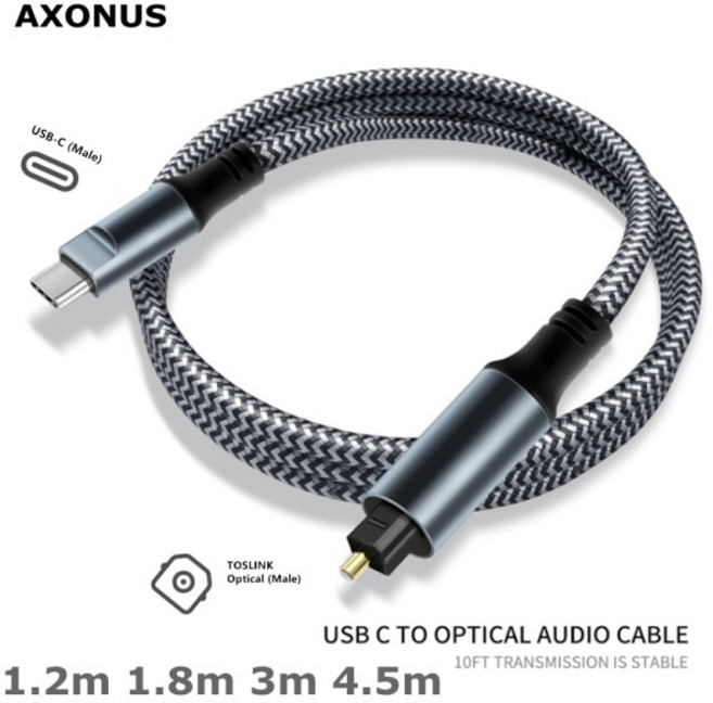 USB-C to SPDIF Toslink 광 오디오 케이블 옵트 남성형 타입-C to 디지털 광섬유 사운드 인터페이스 남성형, 04 1.2m