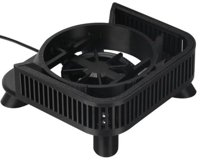 冷却ファンスタンド Mac mini M4M4 Pro 2024マウント 冷却ファン付き 収納ベース 水平スタンド 卓上ホルダー 3Dプリント滑り止めブラケット USB接続 RGBライト付き 防塵, ブラック