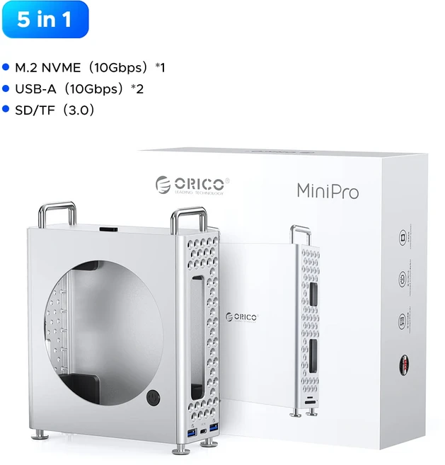 ORICO MiniPro USB 허브 Mac M4 M.2 SSD 인클로저 Apple 액세서리용 10Gbps 확장 도킹 스테이션, 01 빠른, 01 5-in-1 Stand