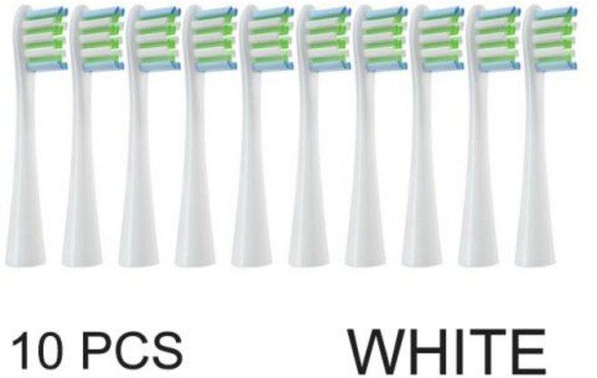오클린 X 2 음파 전동 듀퐁 블루 그린 소프트 모 노즐 교체용 브러시 헤드, 10 white
