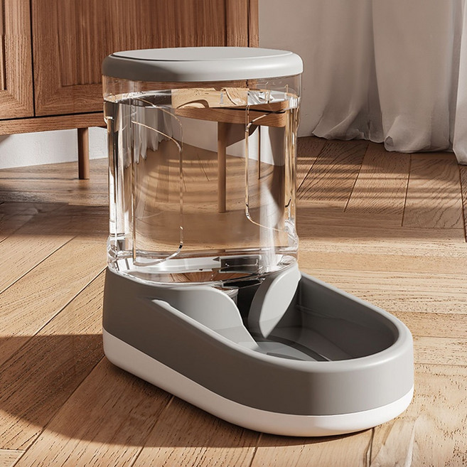 Tiger Pavilion 반려동물 반자동 급수기 3.8L, 1개, 그레이