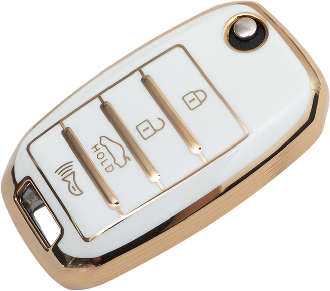 기아 호환 스마트 차 키케이스 키홀더 TPU 키커버 리모컨, 화이트골드, TA59-4버튼