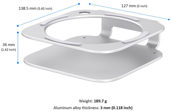 Mac Mini M4 /M4 Pro 2024 방열 알루미늄 마운트 도크 냉각 홀더 액세서리 용 Mac mini 데스크탑 스탠드