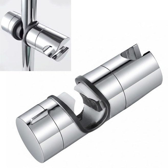 붙이는 샤워헤드 걸이 무타공 각도조절 샤워기 꽂이, 1개, 실버