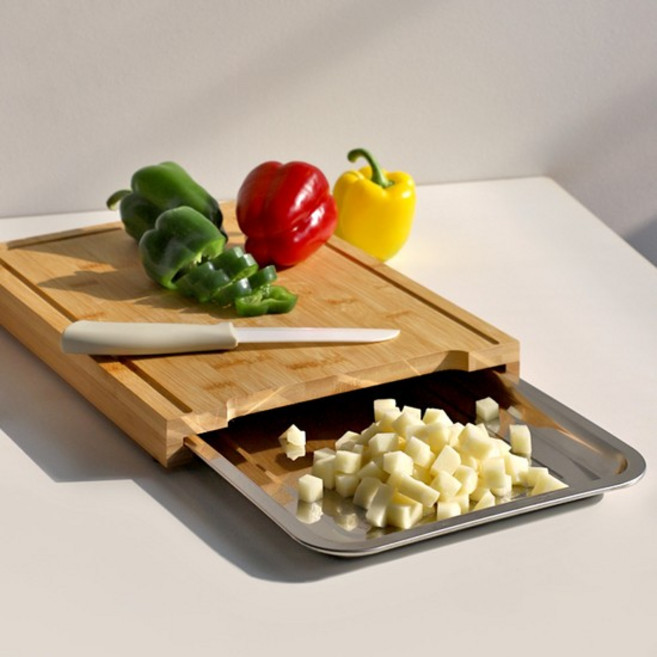 리안 대나무 도마 스텐 트레이 포함 세트 1p, 1개