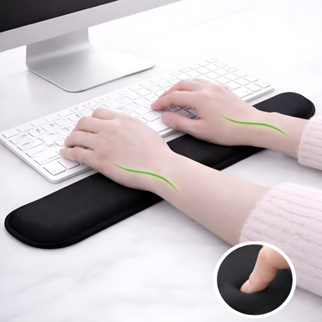 함자트 인체공학 손목보호 쿠션 키보드 손목 받침대, 1개, 블랙