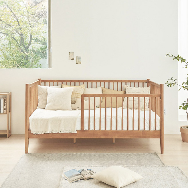 레이디가구 스칸딕 로맨틱 데이베드 고무나무 원목 침대 SS 슈퍼싱글 방문설치, 내추럴