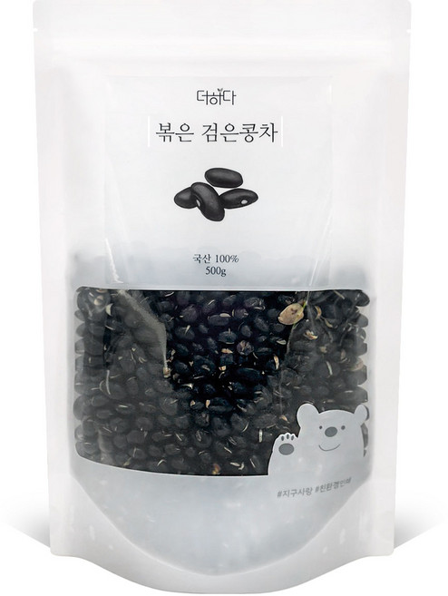 깨끗이 세척하고 증숙하여 볶아낸 더하다 볶은 검은콩차 국산 국내산 500g, 1개입, 1개
