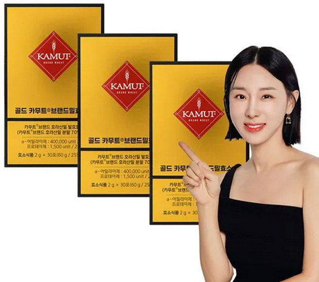 그레인온 골드카무트 브랜드밀 효소G, 60g, 3개