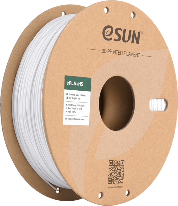 【聚材3D列印-快速出貨】eSUN 易生 PLA+ HS 高速增強 3D列印線材 快速 PLA 列印 FDM, 冷白Cold White(含盤), 1個