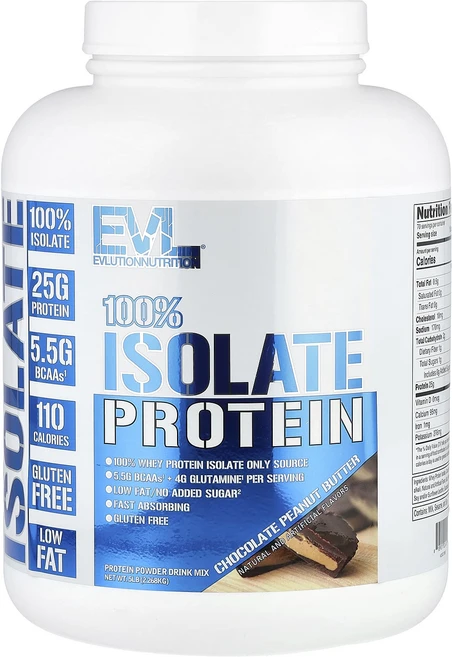 EVLution Nutrition 100% 분리유청단백질 초콜릿 땅콩버터맛 2.268kg(5lbs), EVLutionNutrition100분리유청단백질초콜릿, 2.268kg, 1개 - 쿠팡