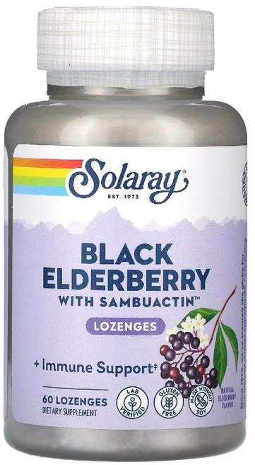 쏠라레이 블랙 엘더베리 삼부액틴 함유 60 사탕정, 1개, 60정 - 쿠팡