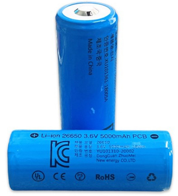 메이툴 26650 충전 배터리 리튬이온 충전지 3.6V 5000mAh 충전용 건전지 KC인증 상품 가격5 500원, 충전배터리18650(2600mAh)(3.7V), 1개, 1개입