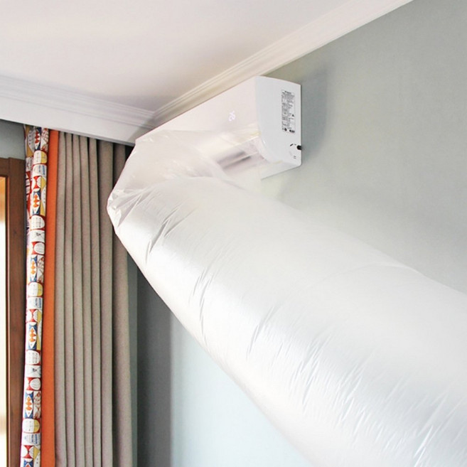 벽걸이 스탠드 에어컨 냉기 바람 길 연결 두꺼운 비닐 터널 통로 10m, 1개, 1cl3 10M