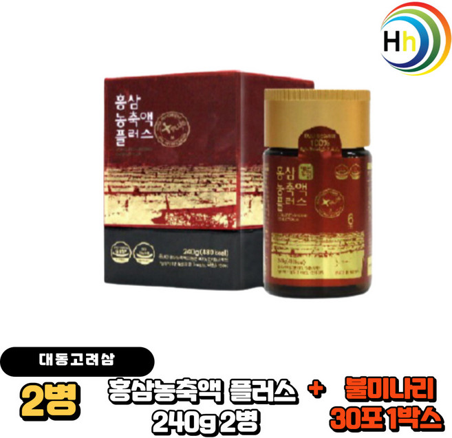 대동고려삼 6년근 홍삼 농축액 플러스 선물세트, 240g, 2개