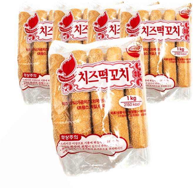 금호 치즈떡꼬치 프랑스 자연치즈, 1kg, 5개