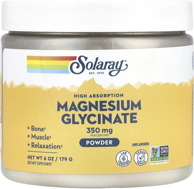 Solaray 고흡수 마그네슘 글리시네이트 분말 무맛 179g(6oz), Solaray고흡수마그네슘글리시네이트분말무맛179g6o, 179g, 1개 - 쿠팡