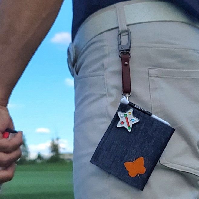 스콜피 골프 볼타올 4가지 기능 장갑홀더 볼마커 골프티 가죽끈 골프공수건 세트, 1세트, 딥 네이비