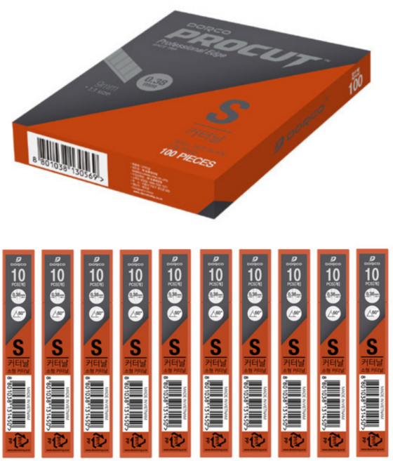 도루코 프로컷 커터 리필 칼날 S 100p, 1개