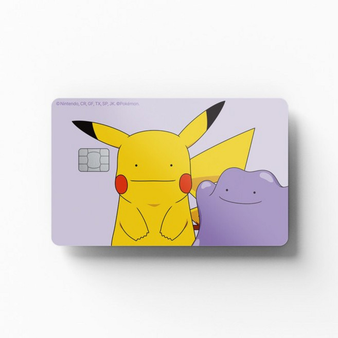 [고스티/EZFIT] 포켓몬 - 변신 메타몽 (피카츄) 카드 커버 스티커, 1개, Large Chip