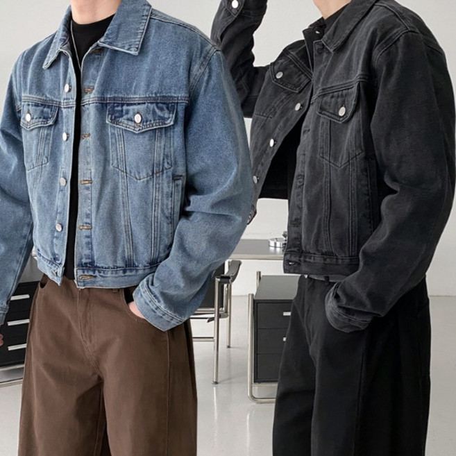 간절기 크롭핏 고퀄리티 데님 청자켓