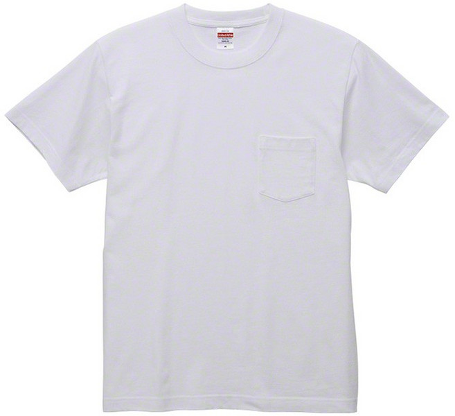 United Athle 5.6oz 柔棉口袋素Tee, 白,L