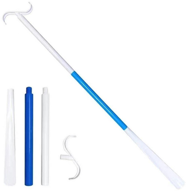 多功能免彎腰鞋拔穿襪器, 精品加長免彎腰健康藍兩套裝,升級新款多功能, 1個