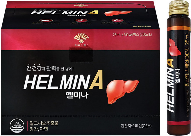 동화약품 헬미나 마시는 피로회복제 밀크씨슬 아르기닌 아연등, 30개, 25ml