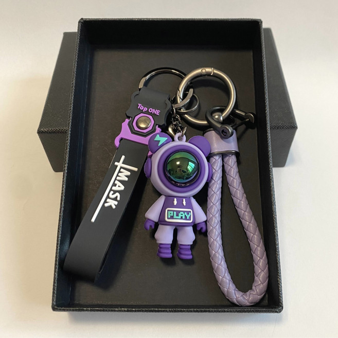 피앤도제 우주 곰돌이 자동차 키링, 퍼플, 1개