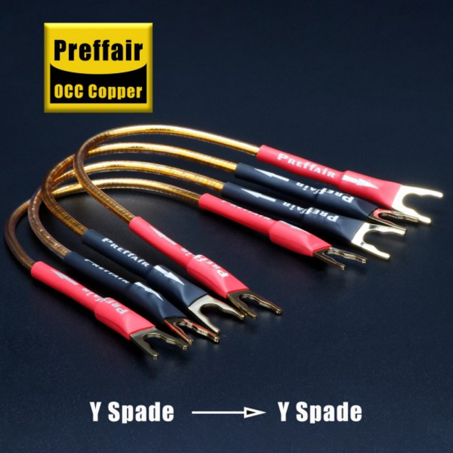 4PCS Preffair 실버 컬러 7N OCC 점퍼 오디오 케이블 브리지 링크 스피커 10-30cm 바나나/Y 스페이드 플러그 포함, 01 B TO B, 04 10 Cm