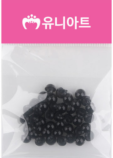 유니아트 2000 볼록이 콩단추 8mm 검정, 1개