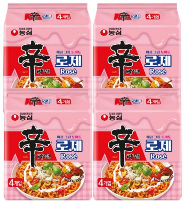 농심 신라면 로제 큰사발면 매콤 크림 토마토 105g, 16개