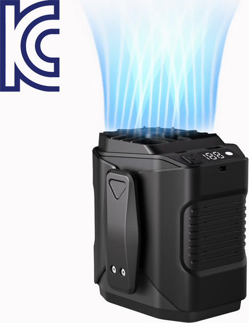 KC인증 허리 선풍기 휴대용 허리선풍기 휴대용 에어컨 허리걸이 선풍기 허리걸이 쿨링팬 선풍기 등산 골프 여행 옥외 작업 아웃도어 비상 조명, 블랙