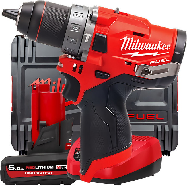 밀워키 12V 충전 해머 드릴 드라이버 젠3 M12 FPD2-501X 5A 배터리 1개세트, 1개