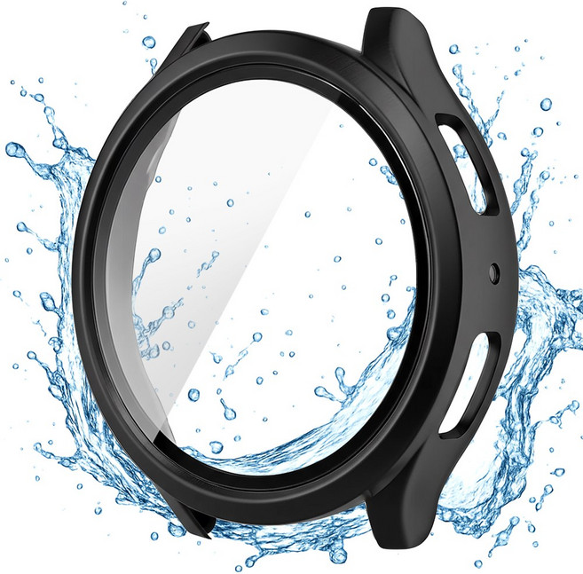 더조은셀러 워터디펜스 강화유리 방수 케이스 갤럭시 워치7 44 40 호환, 블랙