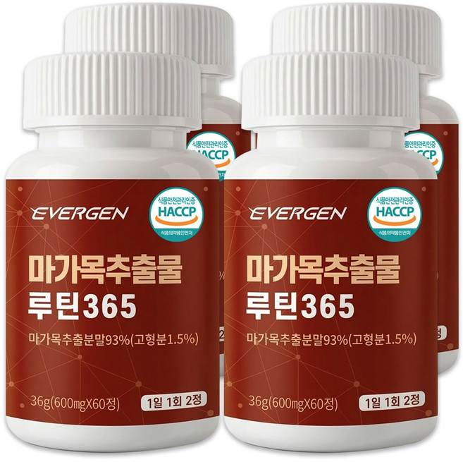 에버젠 마가목 추출물 루틴365 식약처 HACCP 인증, 4개, 60정