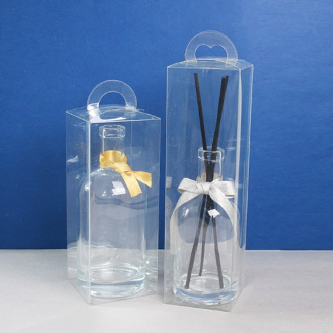 투명 PET 손잡이 직사각 포장상자 5개, 1세트