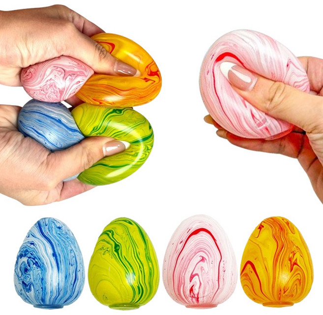 컬러 마블 에그 슬라임 말랑이 공 주물럭 모찌 피젯 토이, 그린 sps544