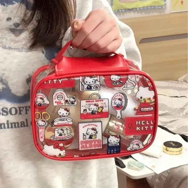 헬로키티 여행용 화장품 파우치 휴대용 pvc 방수