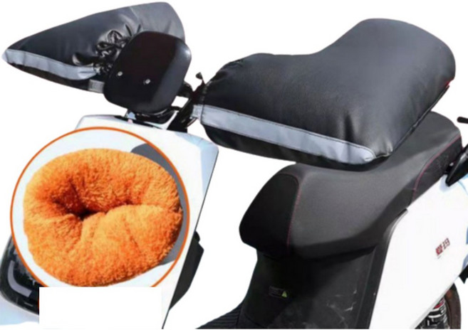 에스제이 오토바이 방한장갑 방한토시 겨울 핸들커버, 블랙