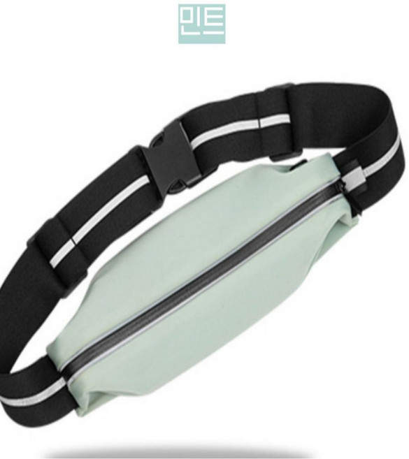 마라톤 초경량 방수 러닝벨트 방수스포츠힙색 운동 허리힙색, 1개, 민트