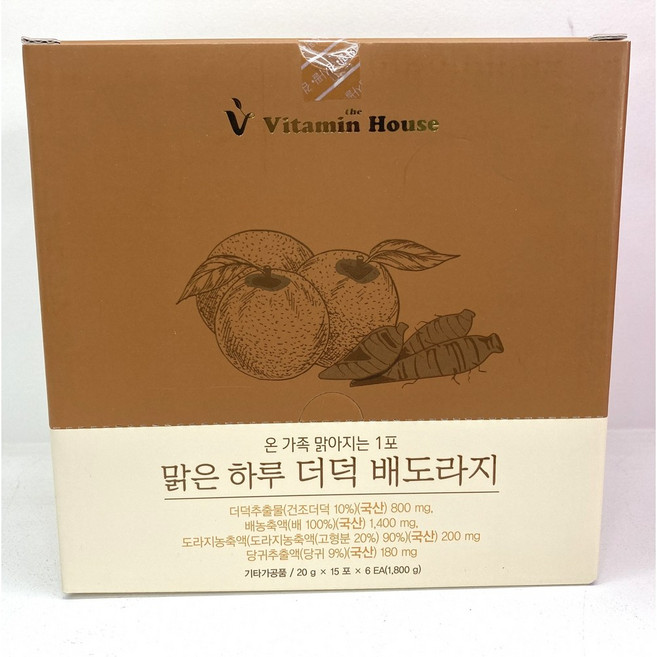 [비타민 하우스] 맑은하루 더덕 배도라지 (20g x 15포 x 6ea), 300g